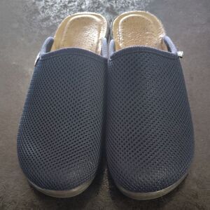 Blue Breathable Mules with Cushioned Sole